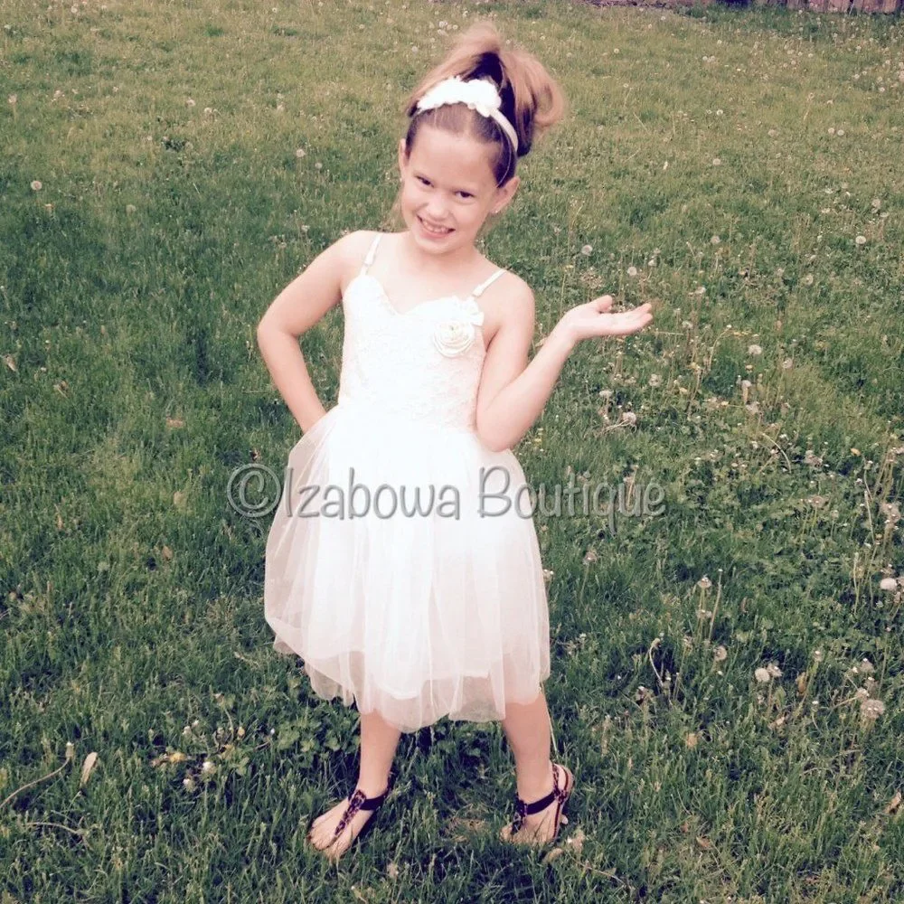 Pink Lace & Ivory Tulle Flowergirl Dress  LACE3  Size 3 (100)   NWT Boutique